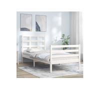 Vidaxl Cadre De Lit Sans Matelas Blanc Bois Massif Blanc