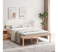 vidaXL Cadre de lit avec tête de lit bois de pin massif 120x200 cm blanc