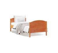 Vidaxl Cadre De Lit Avec Tête De Lit Cire Marron 90x200 Cm Bois De Pin Marron