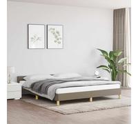 vidaXL Cadre de lit rembourré avec tête de lit – sommier à lattes – 80x200 cm – tissu taupe
