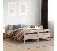 Cadre de Lit avec Tête de Lit Double 140x200 cm Bois de Pin Massif vidaXL