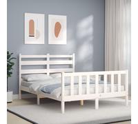 Cadre de Lit avec Tête de Lit Double Adulte Sommier à Lattes 180x200 cm vidaXL