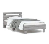 Vidaxl Cadre De Lit Tête De Lit Et Lumières Led Sonoma Gris 90x190 Cm Multicolore