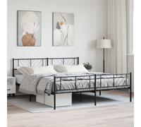Vidaxl Cadre De Lit Métal Avec Tête De Lit Noir 80x200 Cm Noir