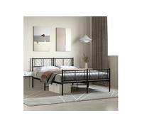 Vidaxl Cadre De Lit Métal Avec Tête De Lit/Pied De Lit Noir 120x200 Cm Noir