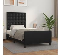 vidaXL Cadre de lit avec tête de lit Noir 100x200 cm Similicuir