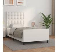 Vidaxl Cadre De Lit Sans Matelas Blanc 100x200 Cm Similicuir Blanc