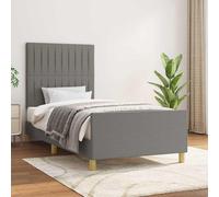 Cadre de Lit avec Tête de Lit Gris Clair 100x200 cm Tissu Rembourré vidaXL