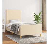 Cadre de Lit avec Tête de Lit Gris Clair 100x200 cm Tissu Rembourré vidaXL