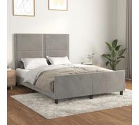 Cadre de Lit avec Tête de Lit Gris Clair 140x200 cm Rembourré Double vidaXL