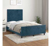 vidaXL Cadre de lit avec tête de lit Bleu foncé 120x200 cm Velours