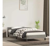 vidaXL Cadre de lit avec tête de lit Gris clair 120x200 cm Gris