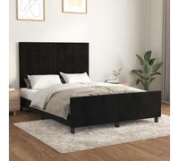 Cadre de Lit avec Tête de Lit Gris Foncé 140x190 cm Velours Double vidaXL