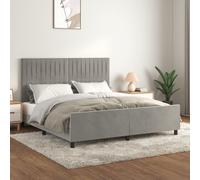 Cadre de Lit avec Tête de Lit Gris Foncé 180x200 cm Velours Double vidaXL