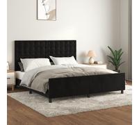 Cadre de Lit avec Tête de Lit Gris Foncé 180x200 cm Velours Double vidaXL