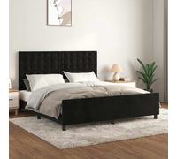 Cadre de Lit avec Tête de Lit Gris Foncé 180x200 cm Velours Double vidaXL