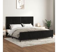 Cadre de Lit avec Tête de Lit Gris Foncé 200x200 cm Velours Double vidaXL