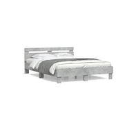 Vidaxl Cadre De Lit Avec Tête De Lit Gris Béton 140x200 Cm Gris
