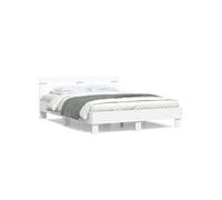 vidaXL Cadre de Lit avec Tête de Lit, Lit Double avec Sommier à Lattes, Lit Adulte, Meuble de Chambre, Moderne, Blanc 3207420