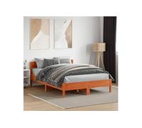 Cadre de Lit avec Tête de Lit, Lit Double avec Sommier à Lattes, Lit Adulte, Meuble de Chambre, Moderne, Cire Marron 842769