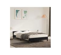 vidaXL Cadre de lit rembourré 379549 – Tête de lit, sommier à lattes, velours noir 120 x 190 cm
