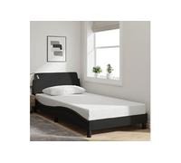 vidaXL Cadre de lit Dover – Lit simple rembourré avec sommier à lattes – Tissu noir 100x200 cm