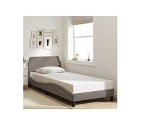 vidaXL Cadre de lit avec tête de lit Dover Taupe 90x190cm Tissu