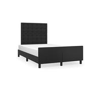 Vidaxl Cadre De Lit Avec Tête De Lit Noir 120x190 Cm Similicuir Noir