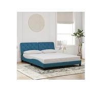 Cadre de Lit avec Tête de Lit, Lit Rembourré, Sommier à Lattes, Lit Double, Lit Adulte de Chambre à Coucher 3207933