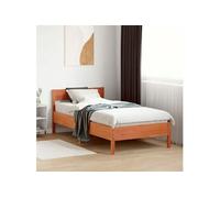 Vidaxl Cadre De Lit Avec Tête De Lit Cire Marron 90x200 Cm Bois De Pin Marron