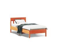 Cadre de Lit avec Tête de Lit, Lit Simple avec Sommier à Lattes, Lit Adulte, Meuble de Chambre, Moderne, Cire Marron 842677