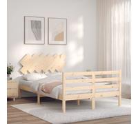 Vidaxl Cadre De Lit Avec Tête De Lit 160x200 Cm Bois Massif Marron