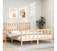 vidaXL Cadre de lit sans matelas bois massif de pin Marron
