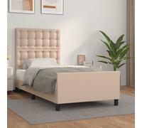 Bedframe met hoofdbord kunstleer cappuccinokleurig 120x200 cm3125444