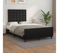 Cadre de Lit avec Tête de Lit Noir 120x200 cm Similicuir Rembourré vidaXL