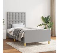 Cadre de Lit avec Tête de Lit Noir 120x200 cm Tissu Rembourré Double vidaXL