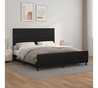 Vidaxl Cadre De Lit Avec Tête De Lit Noir 160x200 Cm Similicuir Noir