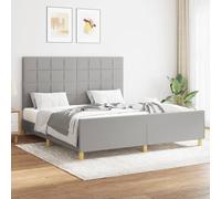 Cadre de Lit avec Tête de Lit Noir 200x200 cm Tissu Rembourré Double vidaXL