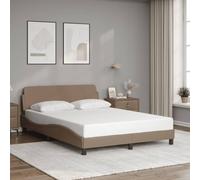 Vidaxl Cadre De Lit Avec Tête De Lit Cappuccino 90x200 Cm Similicuir