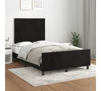 Vidaxl Cadre De Lit Avec Tête De Lit Noir 120x190 Cm Velours Noir