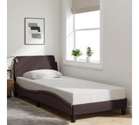 Cadre de Lit avec Tête de Lit Rembourré Simple Gris Foncé 90x200 cm Tissu vidaXL