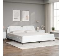 vidaXL Cadre de lit avec tête de lit Blanc 140x190 cm Similicuir