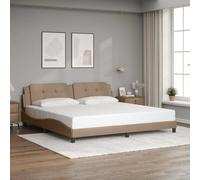 Vidaxl Cadre De Lit Avec Tête De Lit Cappuccino 140x200 Cm Similicuir