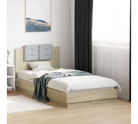 Cadre de Lit avec Tête de Lit, Lit Simple avec Sommier à Lattes, Lit Adulte de Chambre, Moderne, Chêne Sonoma 100x200 3209935