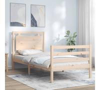 Bedframe met hoofdbord massief hout 160x200 cm3194061