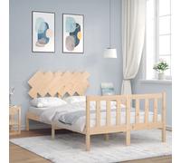 Cadre de Lit avec Tête de Lit Sommier à Lattes Chambre Bois Massif vidaXL