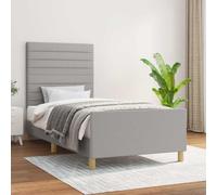 Bedframe zonder matras 120x200 cm stof lichtgrijs3125122