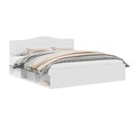 Cadre de lit avec tête de lit - vidaXL - Blanc - Pin massif - 200x200 cm - 206x203x90 cm - Lit empereur