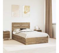 vidaXL Cadre de lit avec tiroir Sonoma – Gris et argent – 75 x 190 cm