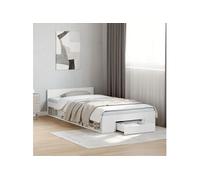 Cadre de lit avec tiroir sans matelas blanc 90x190 cm